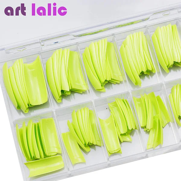 100Pcs Colorful Acrylic False Nails French Tips Practice Manicure Kit for Nail Art Salon Tools