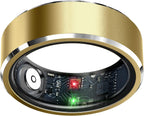 Smart Ring Health Tracker, Sleep Tracker Ring with Heart Rate, Waterproof Fitness Ring for Activity Monitoring/Steps/Distance/Calories,Air Gestures,Up to 7-Day Battery,For Ios Android (Light Gold,#12)