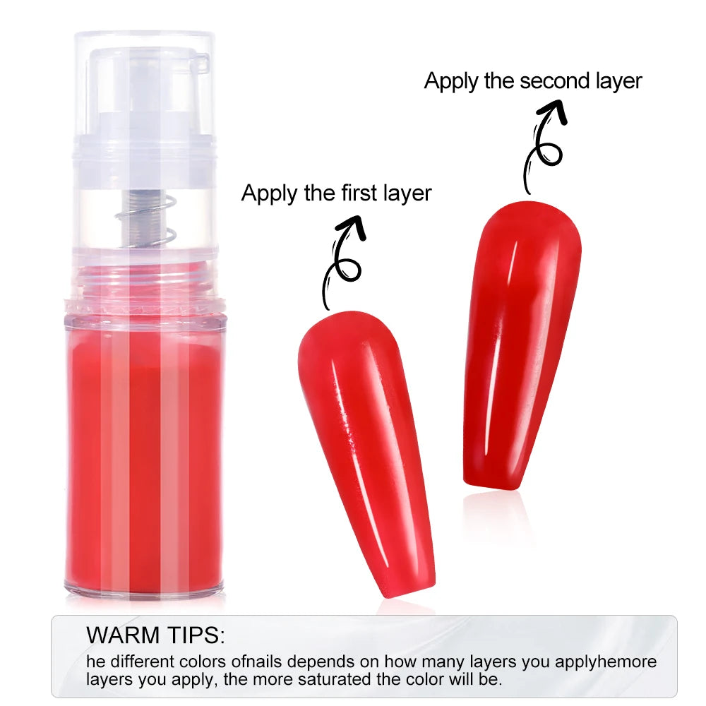 12Colors Ombre Spray Nail Dipping Powder 10g Neon Gradient Pastel Nail Pigment Ombre Spray Powder Diy Nail Supplies $%RT