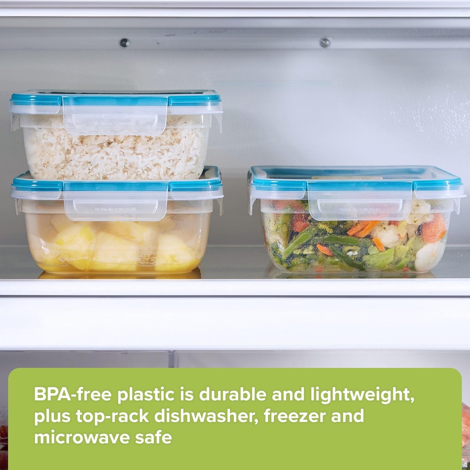 Total Solution 6 Piece Rectangle Plastic Food Storage Container Value Set, (3 X 8.5 Cup [2L] Containers with 3 X Tab Locking Lids) Opaque