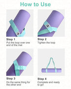 Yoga Mat Holder (Mat Not Incl.), Adjustable Yoga Mat Carrier, Turquoise