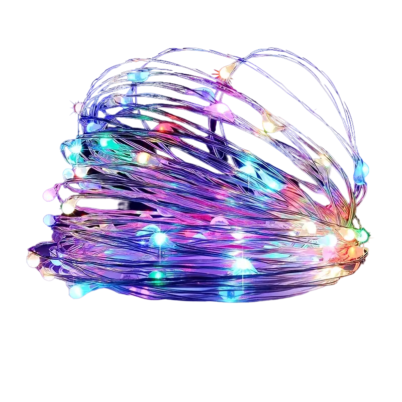 Solar-Powered Sparkle: Christmas Copper Wire String Lights-0
