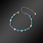 Luxury Blue Transparent Big Cubic Zirconia Bracelet Wedding Engagement Jewellery-1