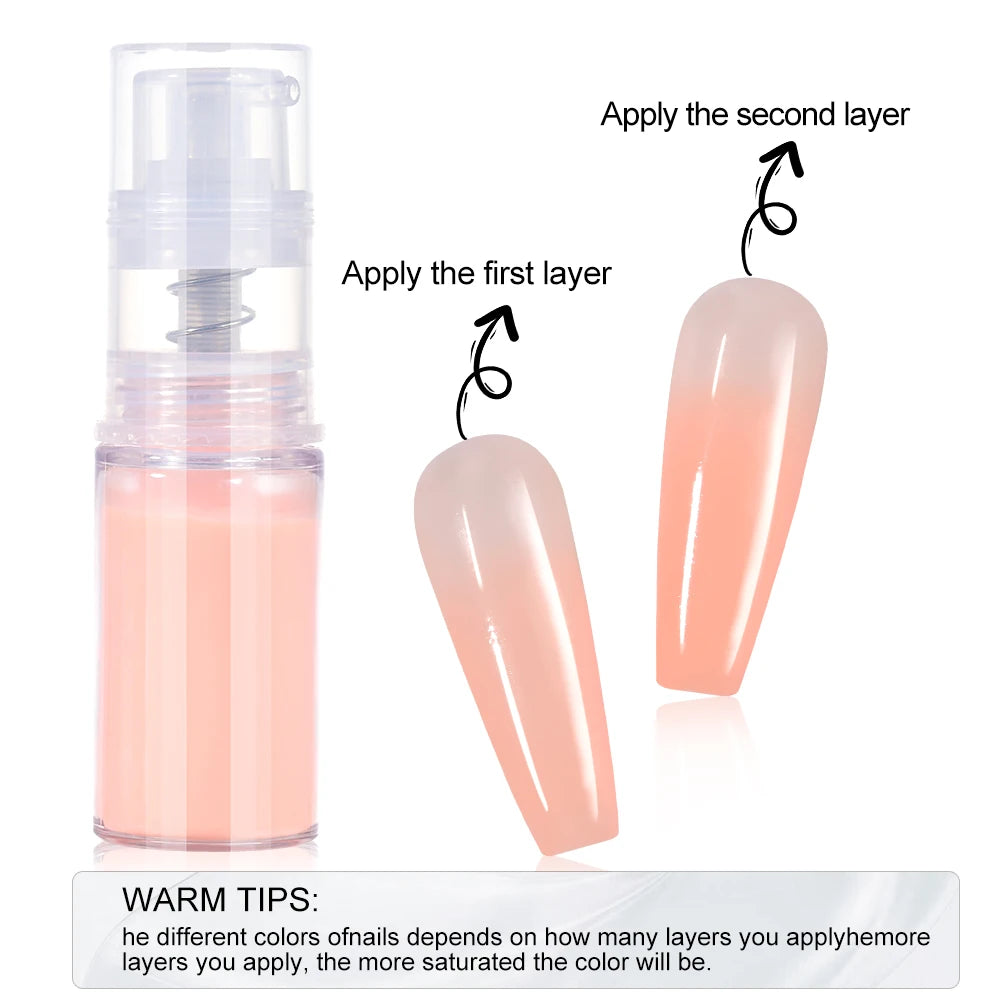 12Colors Ombre Spray Nail Dipping Powder 10g Neon Gradient Pastel Nail Pigment Ombre Spray Powder Diy Nail Supplies $%RT