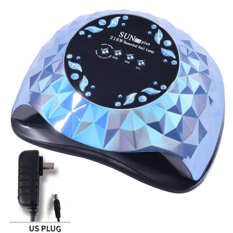 Professional UV LED Nail Lamp 216W Smart Sensor Gel Dryer - 36 LEDs Fast Curing Light for All Gels, Eye Care, No Dark Hands