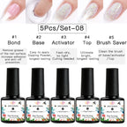 MEET ACROSS 5g Glitter Dipping Nail Powder Set Nude Pink Purple Dipping Nail System Kits No Need Lamp Saving Time DIY Nail Art