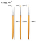 3pcs/set Nail Art Liner Painting Pen 3D Tips DIY Acrylic UV Gel Brushes Drawing Kit Flower Line Grid French Design Manicure Tool