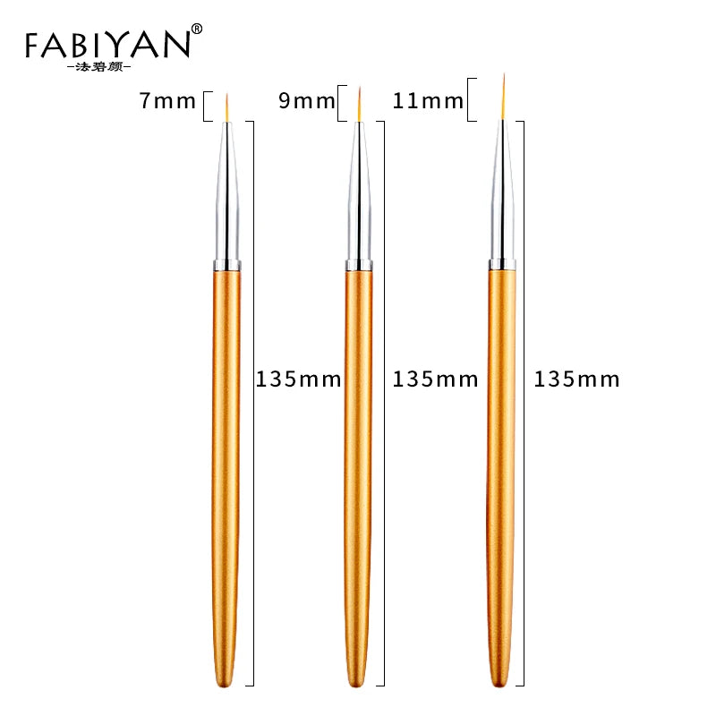 3pcs/set Nail Art Liner Painting Pen 3D Tips DIY Acrylic UV Gel Brushes Drawing Kit Flower Line Grid French Design Manicure Tool