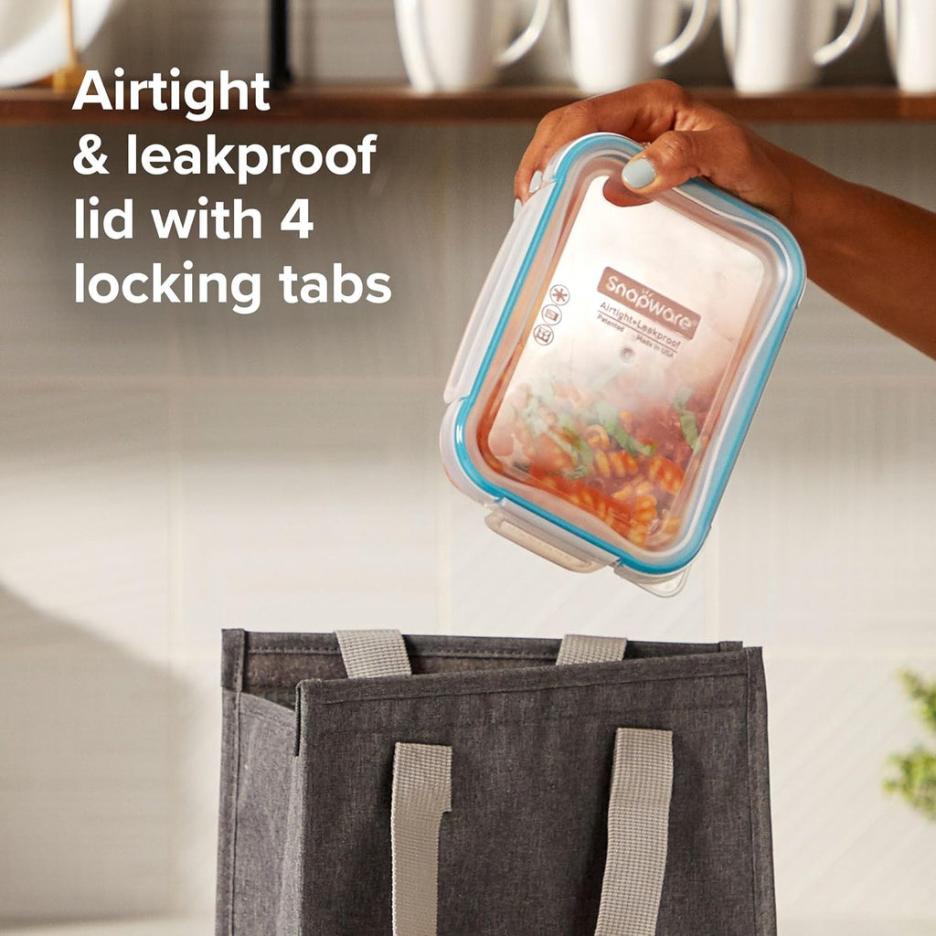 Total Solution 6 Piece Rectangle Plastic Food Storage Container Value Set, (3 X 8.5 Cup [2L] Containers with 3 X Tab Locking Lids) Opaque