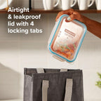 Total Solution 6 Piece Rectangle Plastic Food Storage Container Value Set, (3 X 8.5 Cup [2L] Containers with 3 X Tab Locking Lids) Opaque