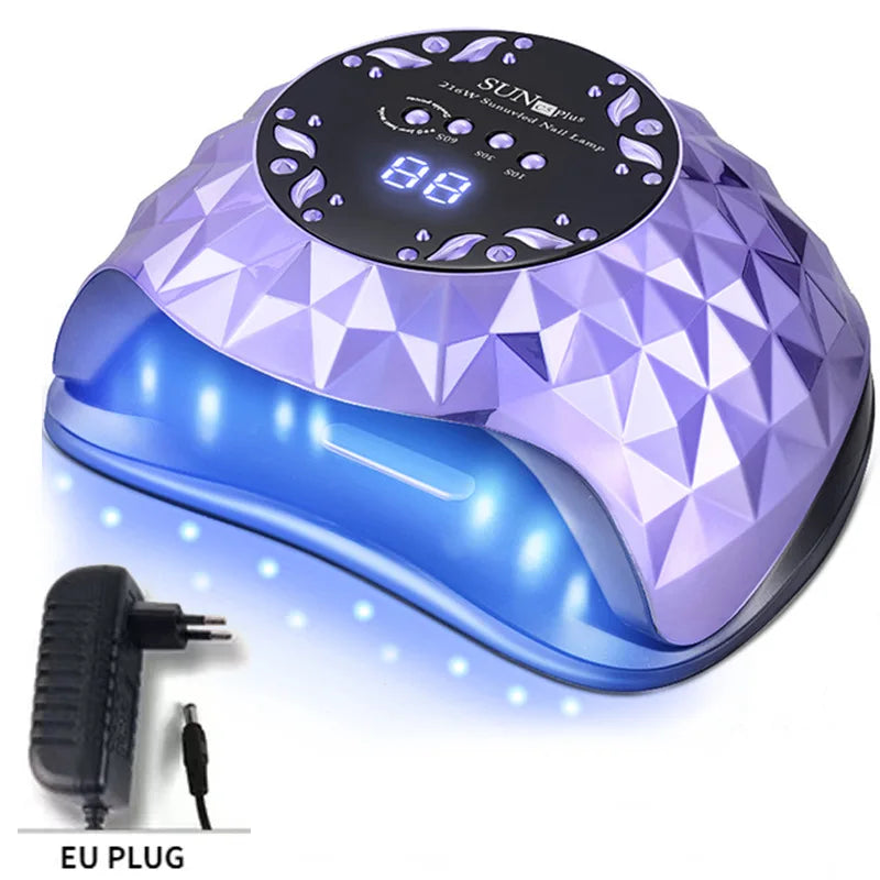 Professional UV LED Nail Lamp 216W Smart Sensor Gel Dryer - 36 LEDs Fast Curing Light for All Gels, Eye Care, No Dark Hands