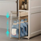Maximize Your Bathroom Space with our Waterproof Trolley Storage Rack-2