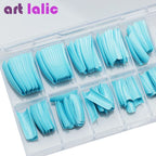 100Pcs Colorful Acrylic False Nails French Tips Practice Manicure Kit for Nail Art Salon Tools