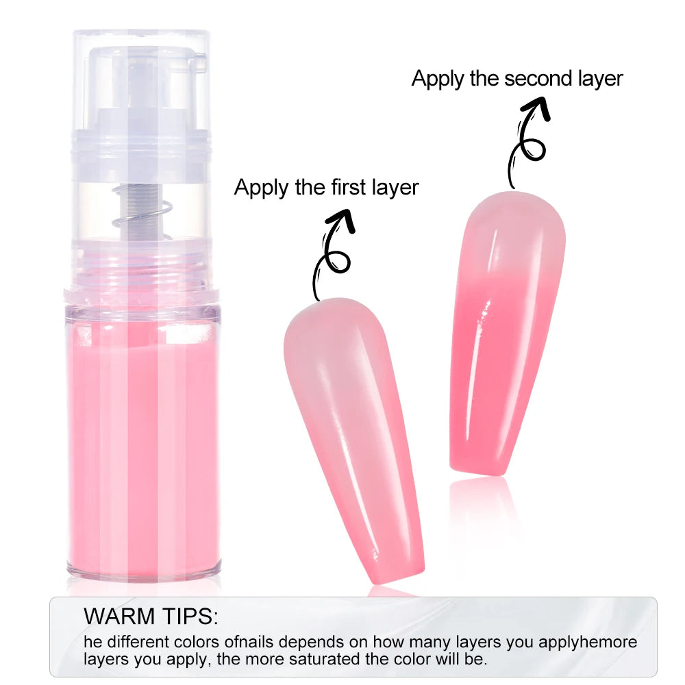 12Colors Ombre Spray Nail Dipping Powder 10g Neon Gradient Pastel Nail Pigment Ombre Spray Powder Diy Nail Supplies $%RT