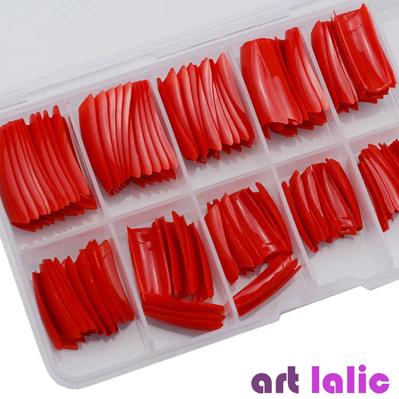 100Pcs Colorful Acrylic False Nails French Tips Practice Manicure Kit for Nail Art Salon Tools