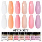 MEET ACROSS 5g Glitter Dipping Nail Powder Set Nude Pink Purple Dipping Nail System Kits No Need Lamp Saving Time DIY Nail Art