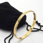 18ct Heavy Yellow Gold Plated Embossed Filigree Women's Bangle - USA Made-5