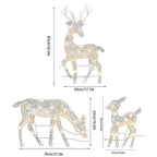 Lighted Christmas Deer Reindeer Family with LED Lights-5