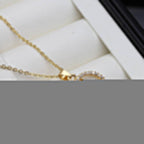 Genuine Freshwater Pearl & Simulated Diamond Eternity Necklace in Gold-2