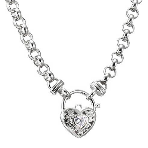 925 Sterling Silver Plated 6mm Belcher Chain Necklace with a Filigree Locket Featuring a Simulated Diamond - USA Made-0