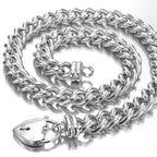 925 Sterling Silver Plated 12mm Euro Chain Necklace with a Small Plain Heart Locket - USA Made-0