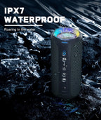 40W Waterproof Bluetooth Speaker with LED Light (Black)-3