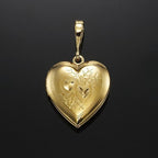 18ct Heavy Yellow Gold Plated Heart Locket Pendant - USA Made-1