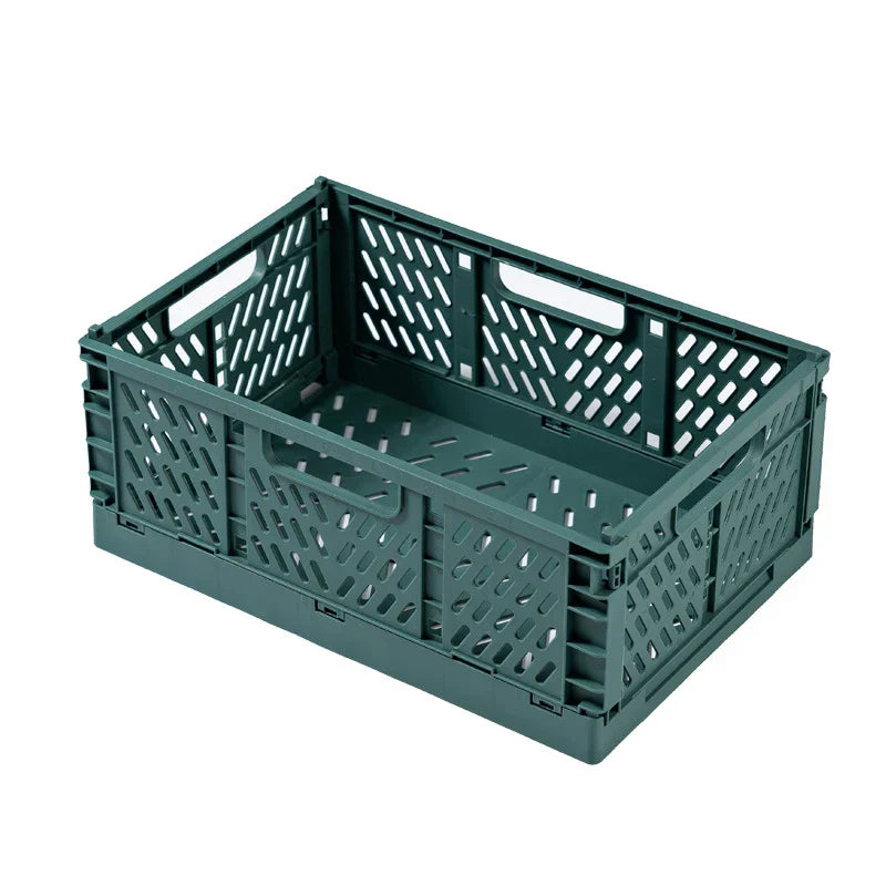 Plastic Foldable Storage Crate Stackable Box Organizer-0