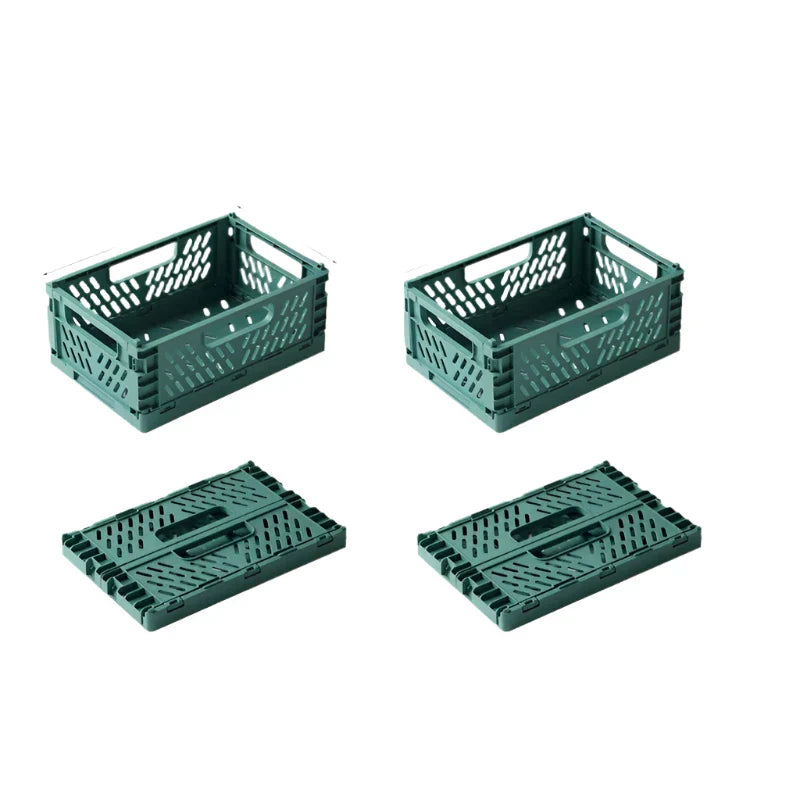 Plastic Foldable Storage Crate Stackable Box Organizer-1