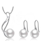 Genuine Freshwater Pearl Drop Earring & Necklace Set-0