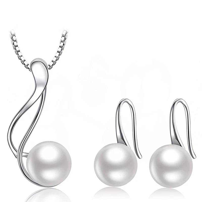 Genuine Freshwater Pearl Drop Earring & Necklace Set-0