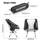 Folding Aluminum Camping Chair Portable High-Load Outdoor Seat Black-2