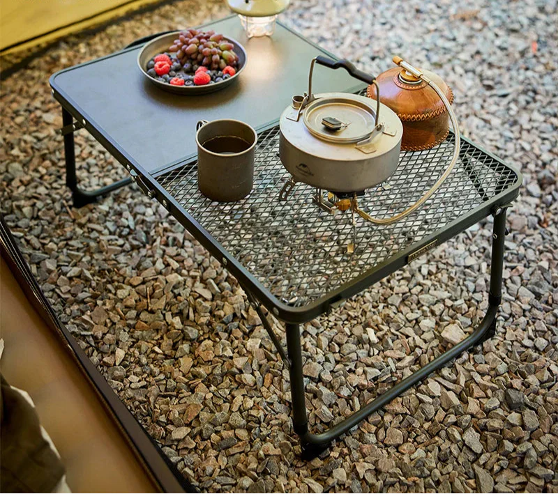 Adjustable Camping Table with Dual Surface Panels Green-1