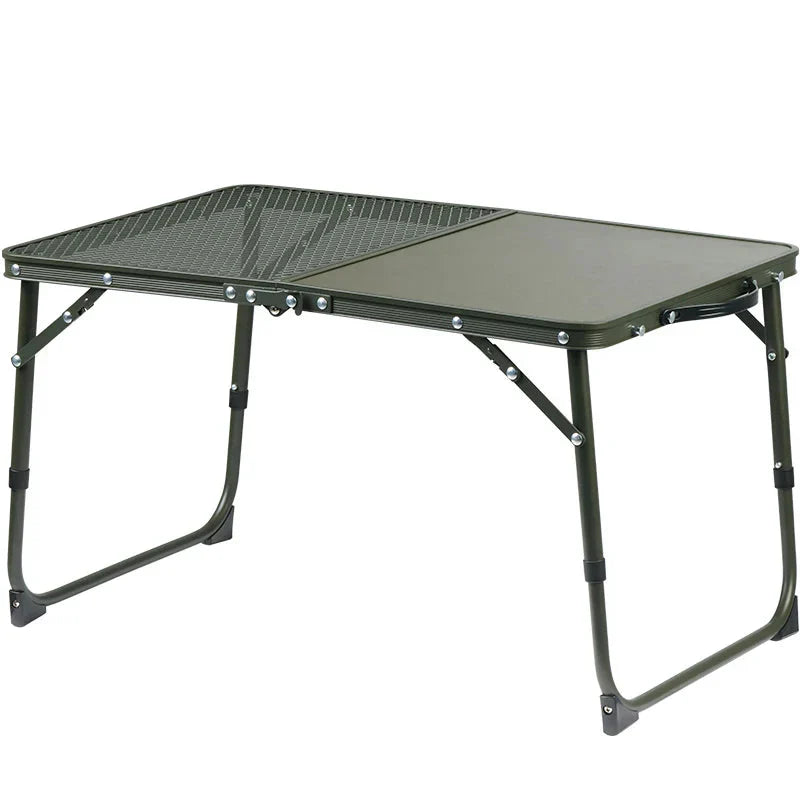 Adjustable Camping Table with Dual Surface Panels Green-0