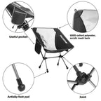 Folding Aluminum Camping Chair Portable High-Load Outdoor Seat Black-4