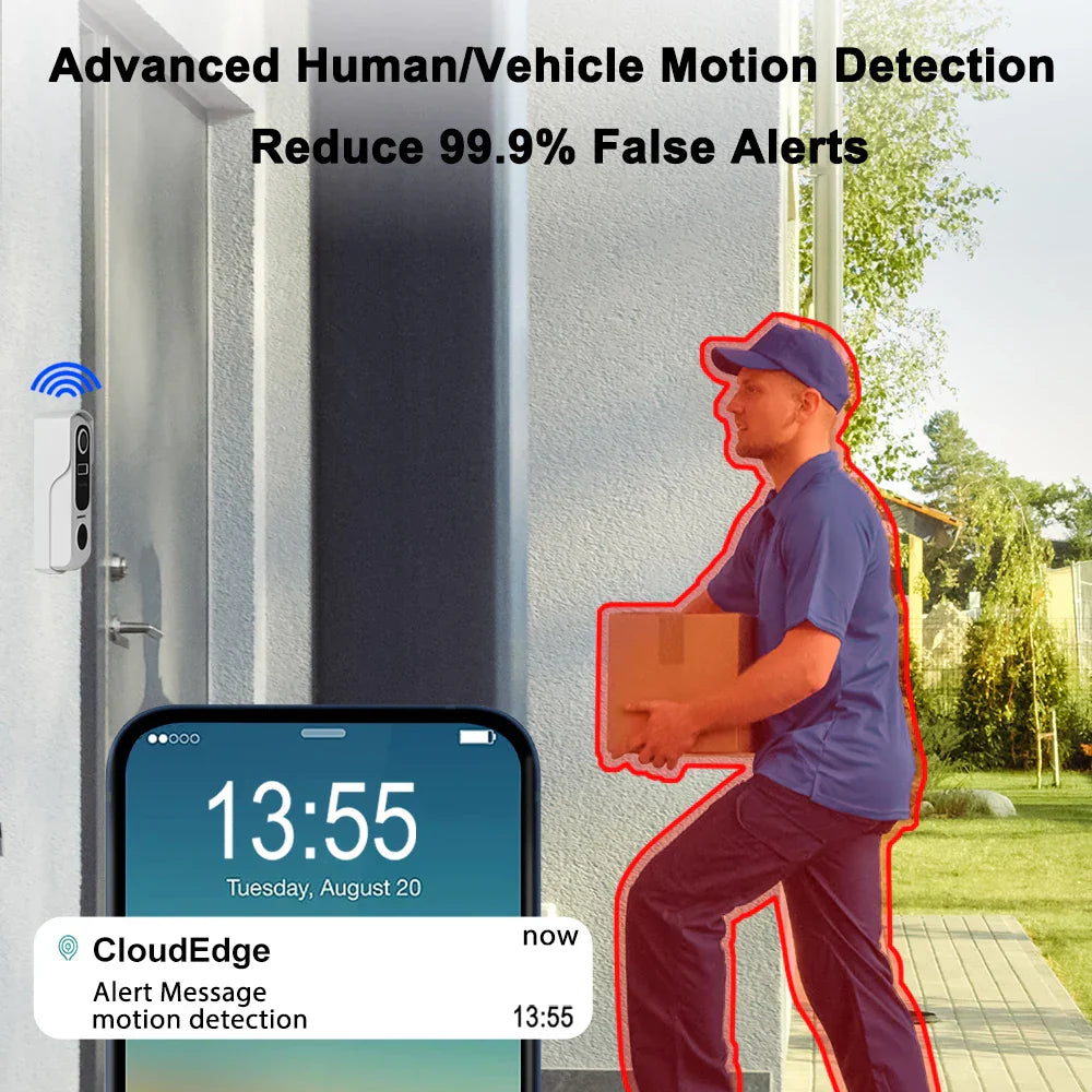 2K Wireless Video Doorbell with Chime-4