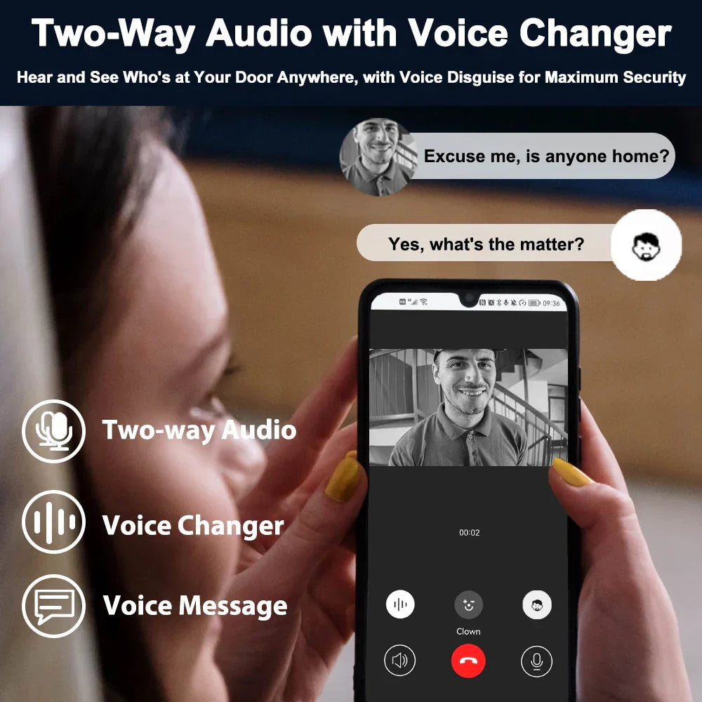 2K Wireless Video Doorbell with Chime-3