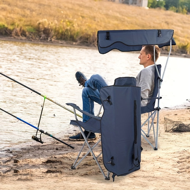 Outdoor Folding Chair Shade with Steel Frame Seat-2