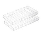 2 Pack Acrylic Sunglass Organizer, 6 Slot Eye Glasses Storage Holder Display Racks Stackable Eyewear Drawer Organizer Tray