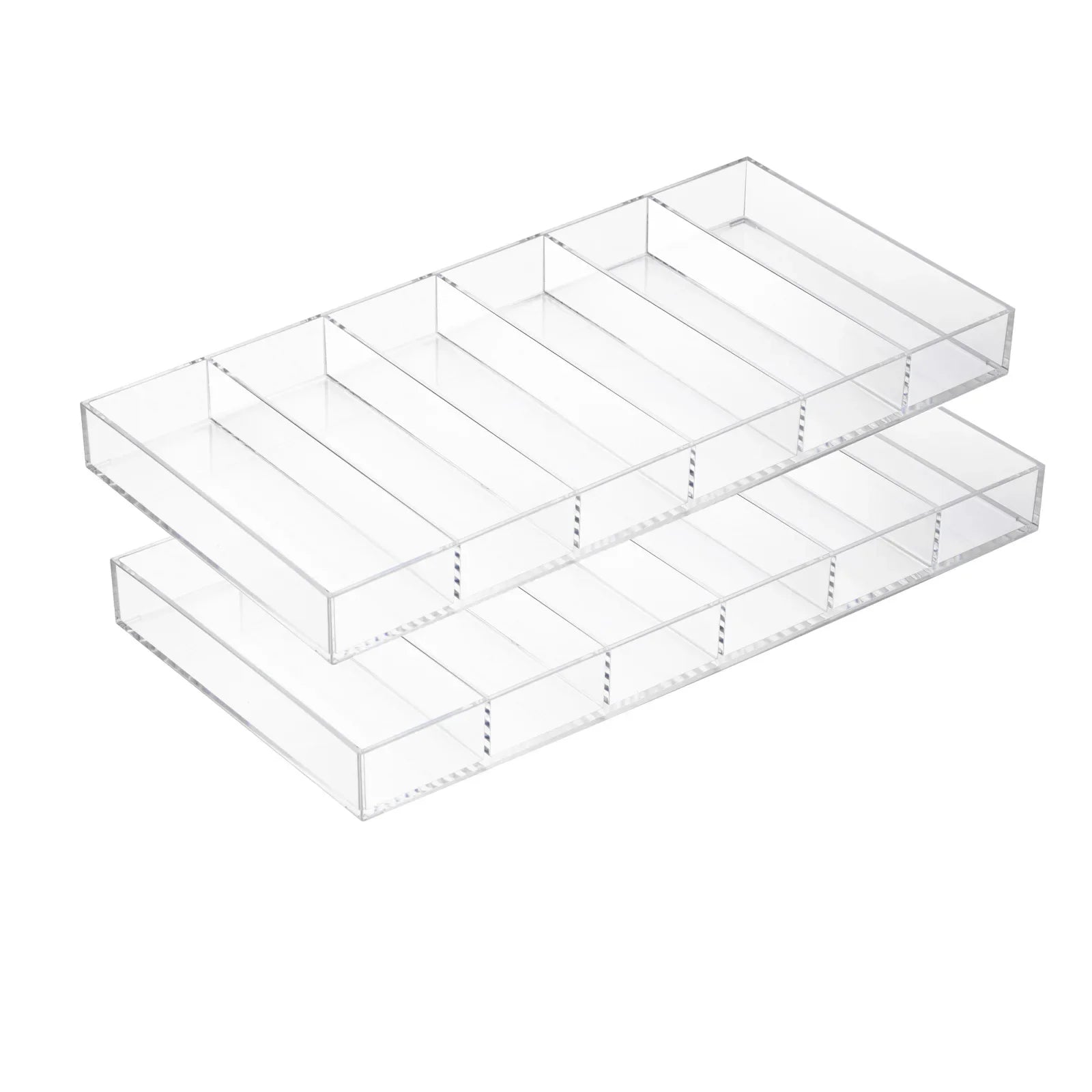 2 Pack Acrylic Sunglass Organizer, 6 Slot Eye Glasses Storage Holder Display Racks Stackable Eyewear Drawer Organizer Tray