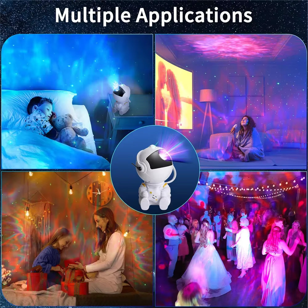 Starry Sky Projector LED Night Light Astronaut Lamp Star Light Rotation Ceiling Lamp Decoration for Bedroom Decoration Gift