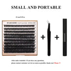 100D Volume Lash Cluster Kit - Natural Wispy Individual Eyelash Extensions (9-16mm) with DIY Application Tools, Lash Bond, and Seal