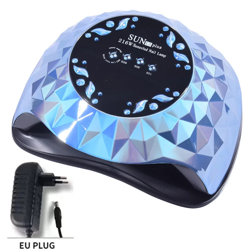 Professional UV LED Nail Lamp 216W Smart Sensor Gel Dryer - 36 LEDs Fast Curing Light for All Gels, Eye Care, No Dark Hands