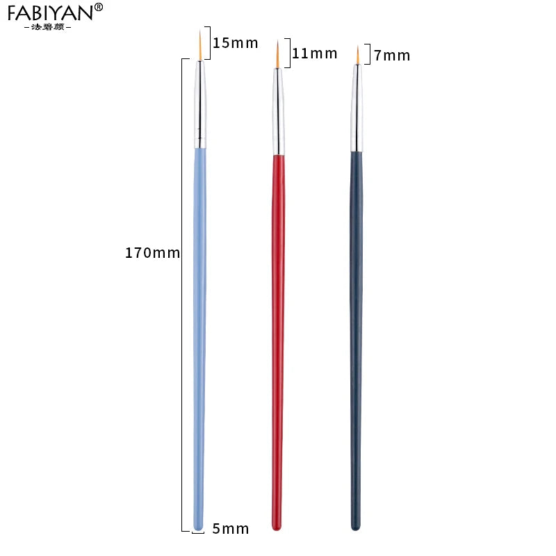 3pcs/set Nail Art Liner Painting Pen 3D Tips DIY Acrylic UV Gel Brushes Drawing Kit Flower Line Grid French Design Manicure Tool