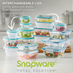 Total Solution 6 Piece Rectangle Plastic Food Storage Container Value Set, (3 X 8.5 Cup [2L] Containers with 3 X Tab Locking Lids) Opaque