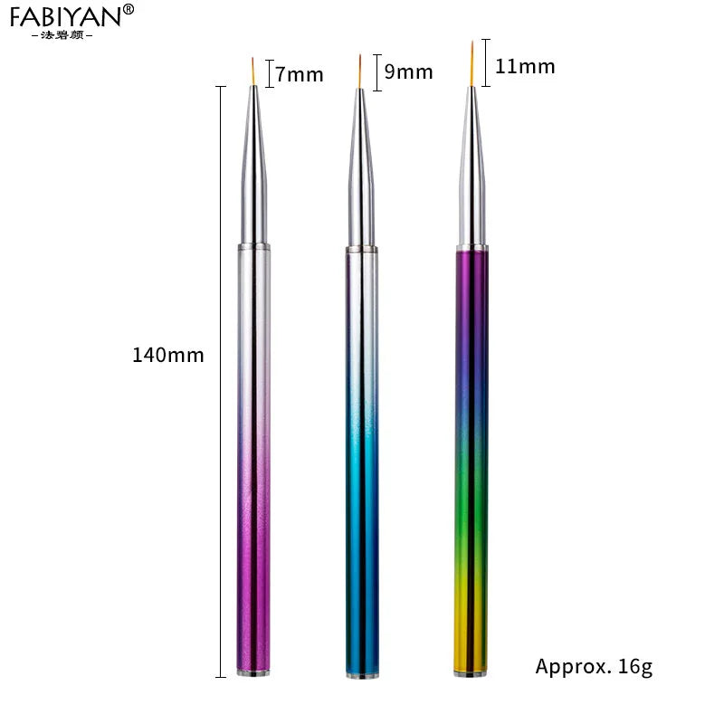 3pcs/set Nail Art Liner Painting Pen 3D Tips DIY Acrylic UV Gel Brushes Drawing Kit Flower Line Grid French Design Manicure Tool
