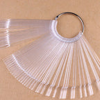 High Quality 50Pcs Display Key Ring Nail Art Tips Pop Stick Fan Polish Practice Wheel Kit