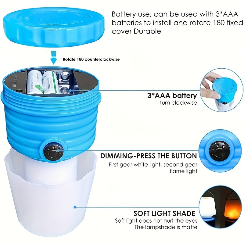 Camping Lantern with Flame Flicker Mode-2