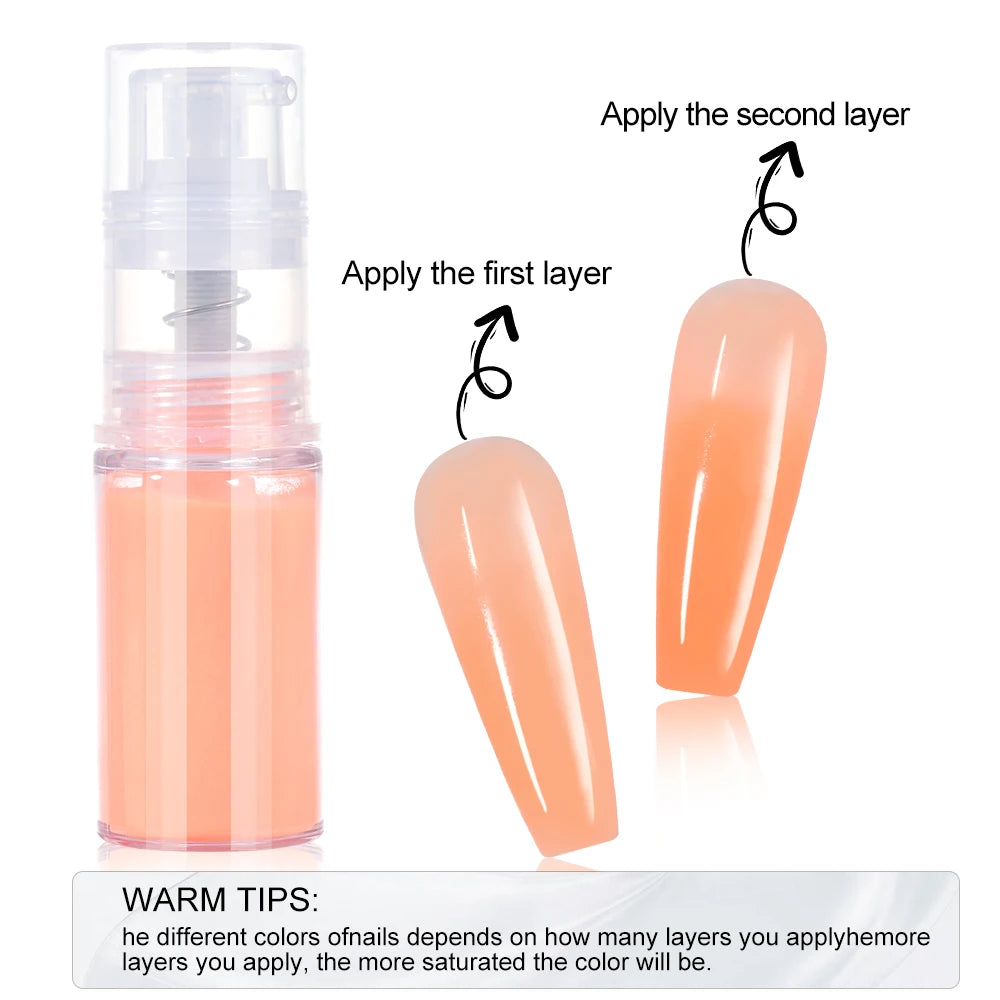 12Colors Ombre Spray Nail Dipping Powder 10g Neon Gradient Pastel Nail Pigment Ombre Spray Powder Diy Nail Supplies $%RT