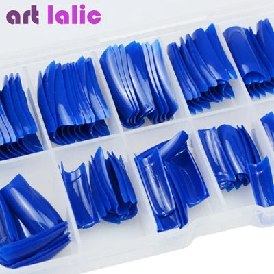 100Pcs Colorful Acrylic False Nails French Tips Practice Manicure Kit for Nail Art Salon Tools